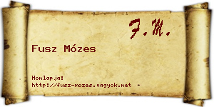 Fusz Mózes névjegykártya